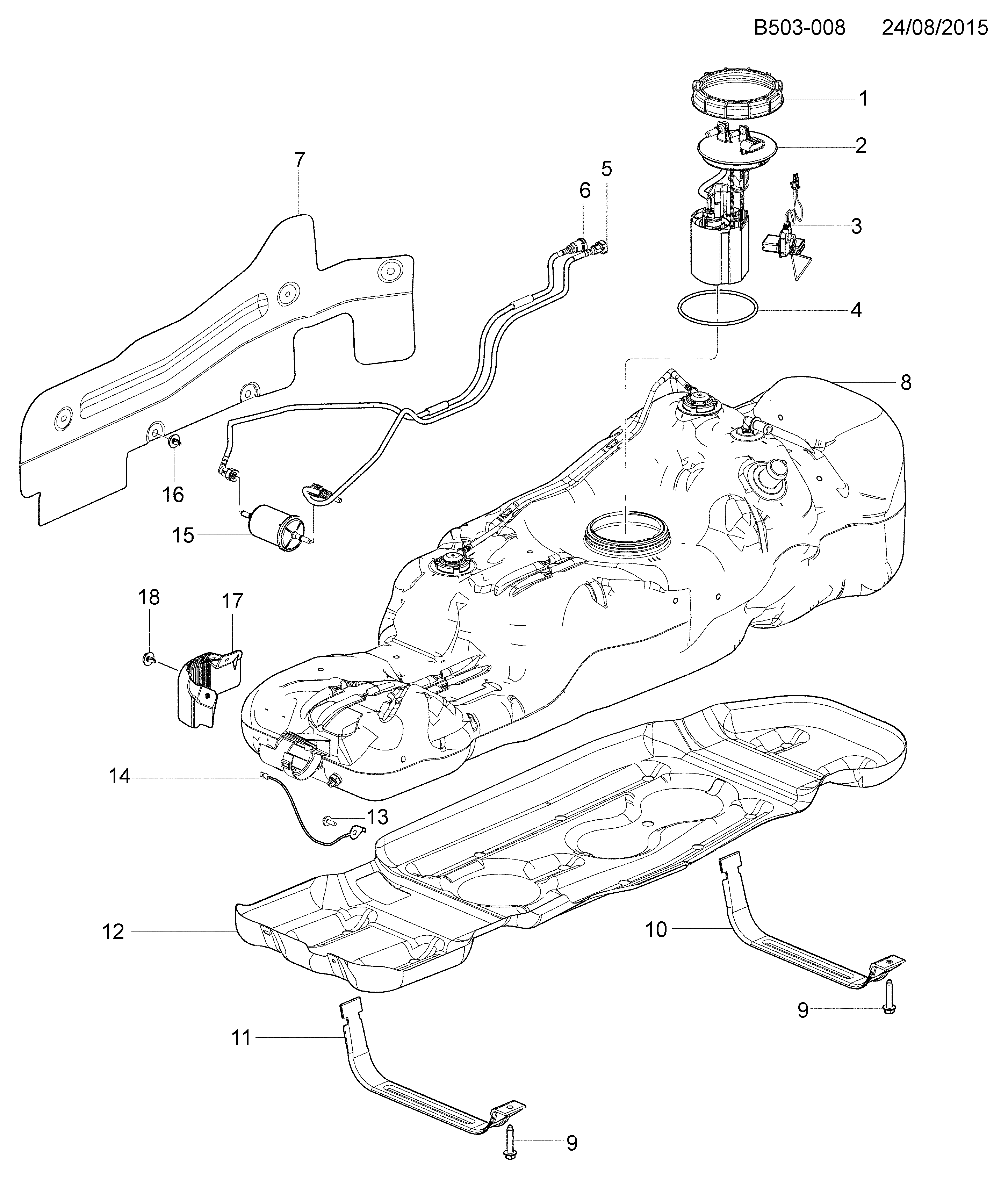 Sensor do nível de combustível - GM - 52088321