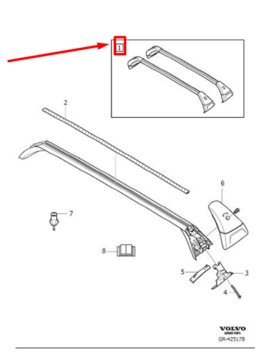 Rack de teto - VOLVO - 31664364