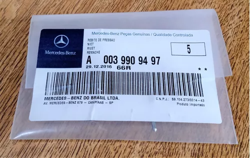 Rebite de fixação do parachoque - MERCEDES - A0039909497
