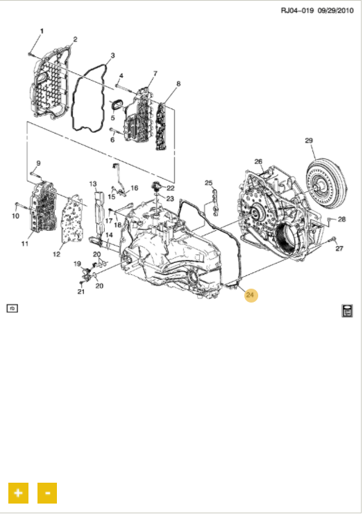 Vedador da carcaça do conversor de torque - GM - 24231613