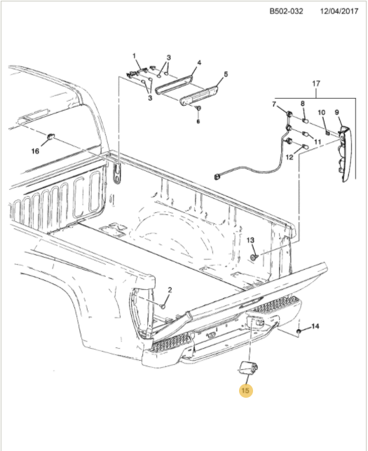 Lanterna da placa de licença traseira - GM - 52016718