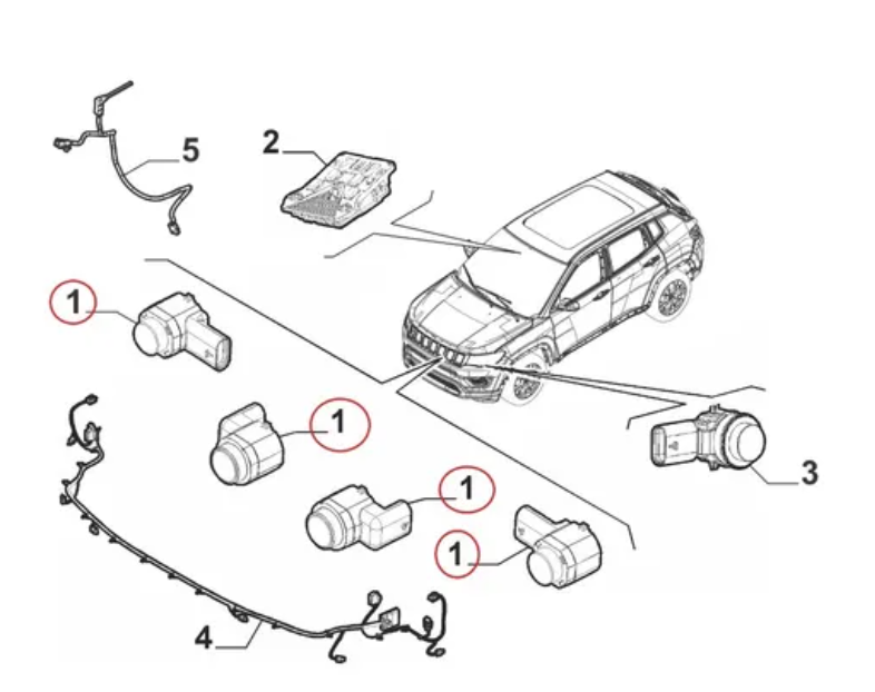 Sensor estacionamento frontal - FIAT - 53221407