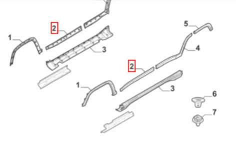 Moldura inferior da porta dianteira esquerda - JEEP - 7092499