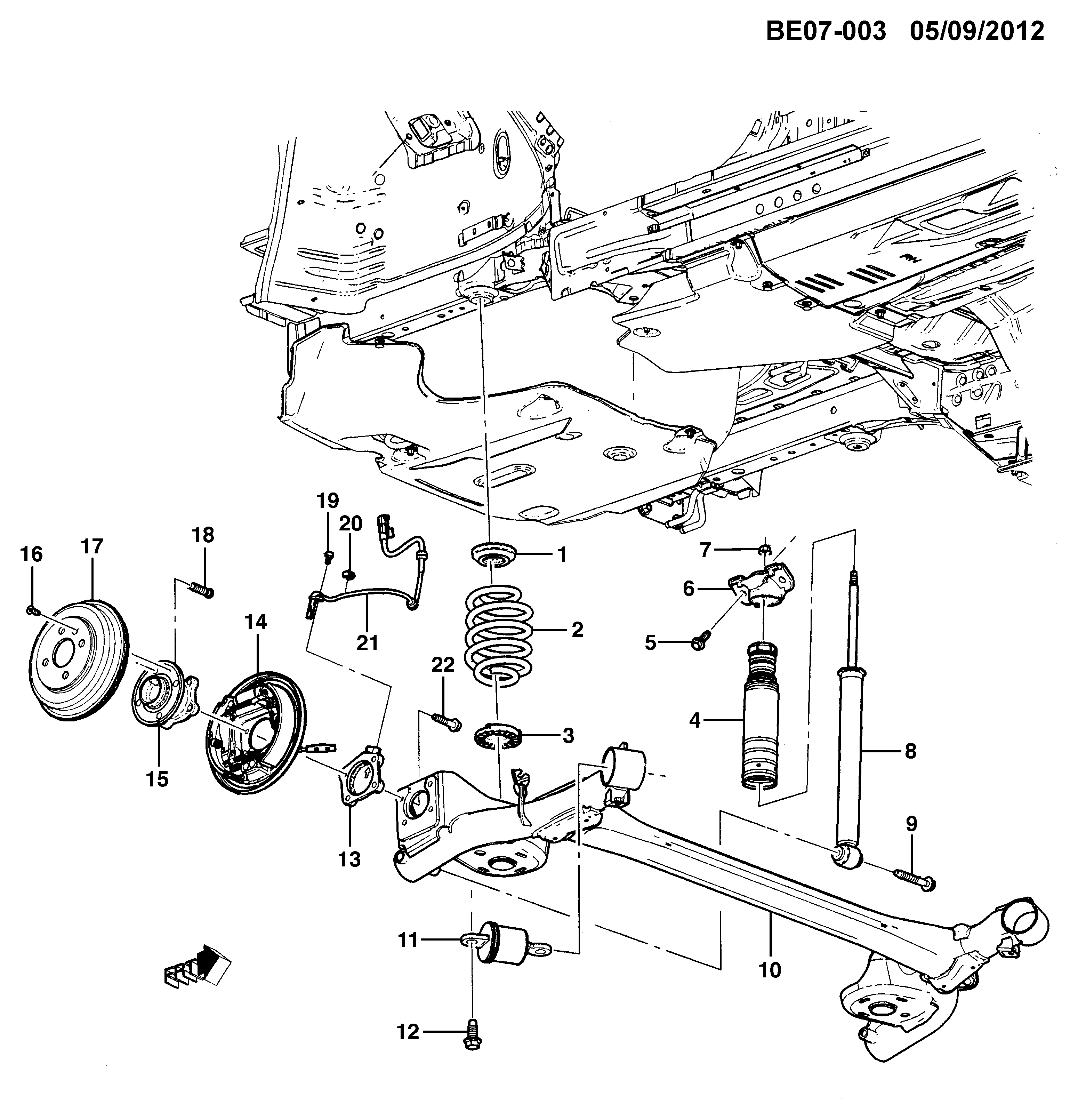 Rolamento da roda traseira - GM - 13500590