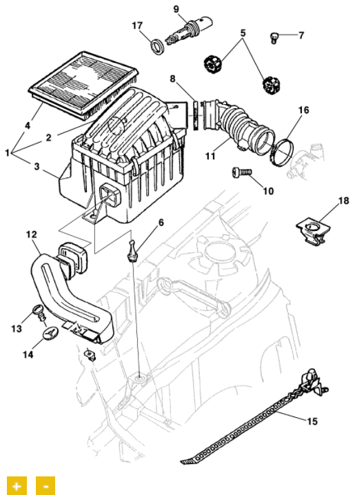 Coxim anti ruÍdo da caixa do filtro de ar do motor - GM - 90411706