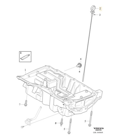 Vareta de medição de lubrificante - VOLVO - 8641097