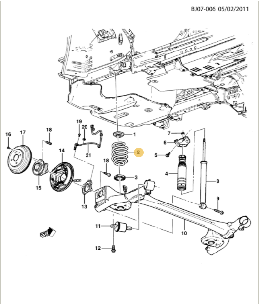 Mola traseira - GM - 94769821