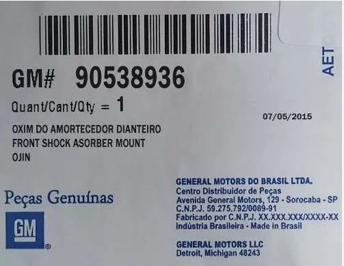 Coxim da suspensão dianteira - GM - 90538936