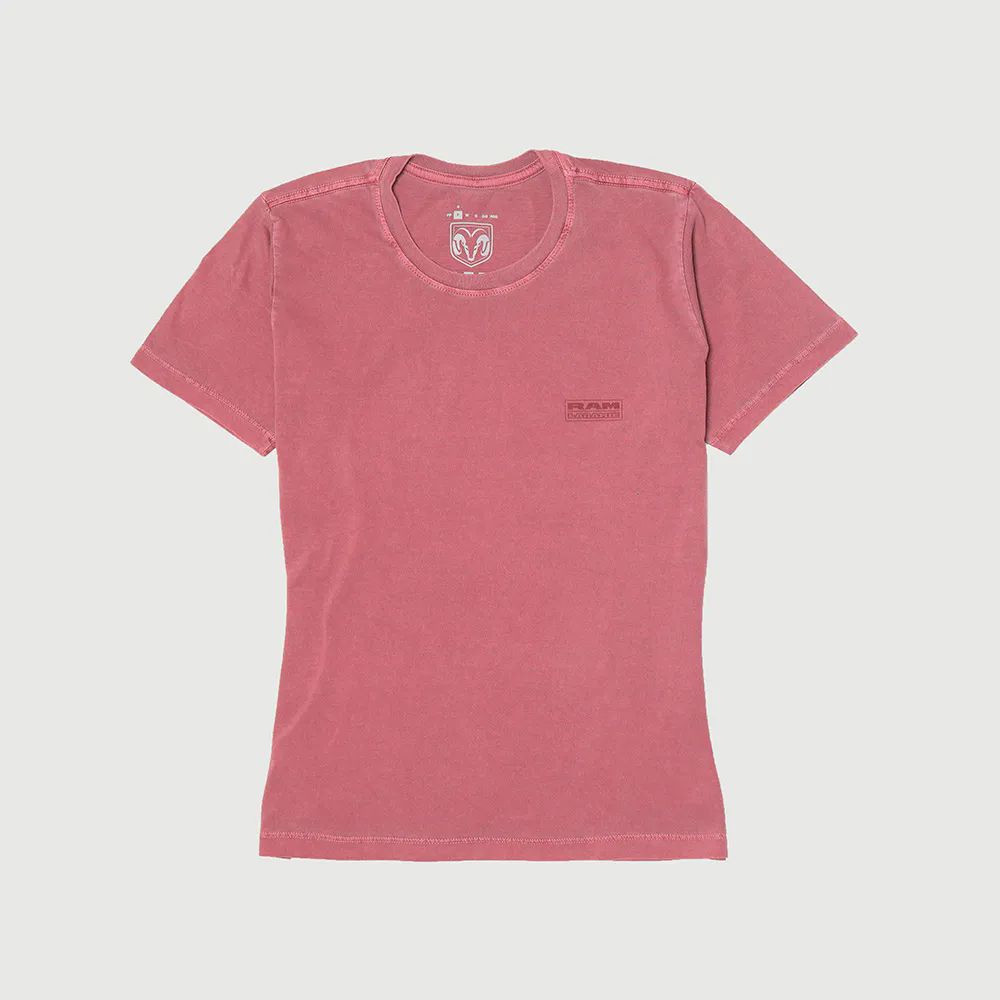 CAMISETA FEM. RAM LARAMIE BADGE ESTONADO VINHO -M