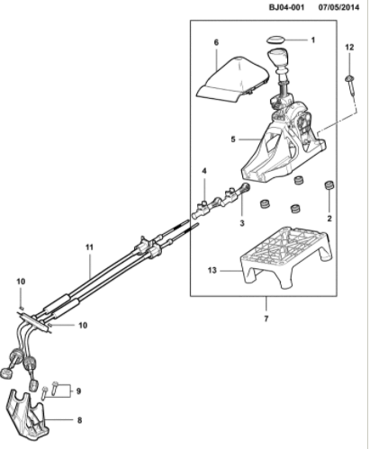 Kit reparo cabo marcha com duas buchas - GM - 24581183