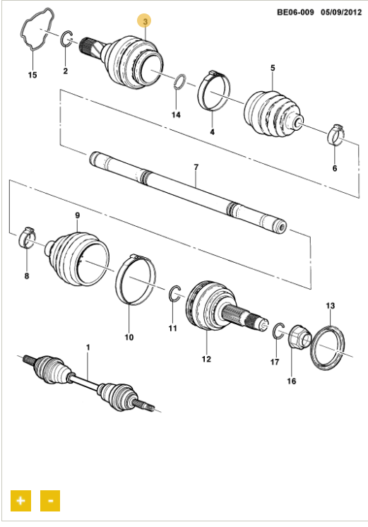 Junta homocinética dianteira - GM - 52036481