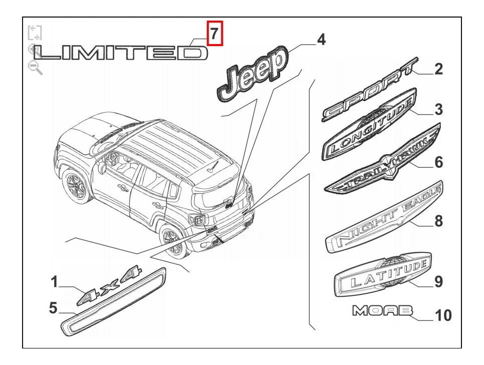 Emblema traseiro - JEEP - 51974542