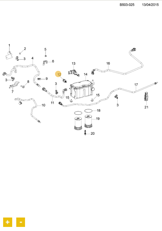 Sensor indicador de água no combustível - GM - 95492916