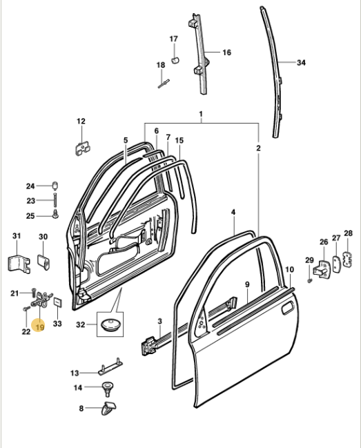 Limitador da porta - GM - 93385897