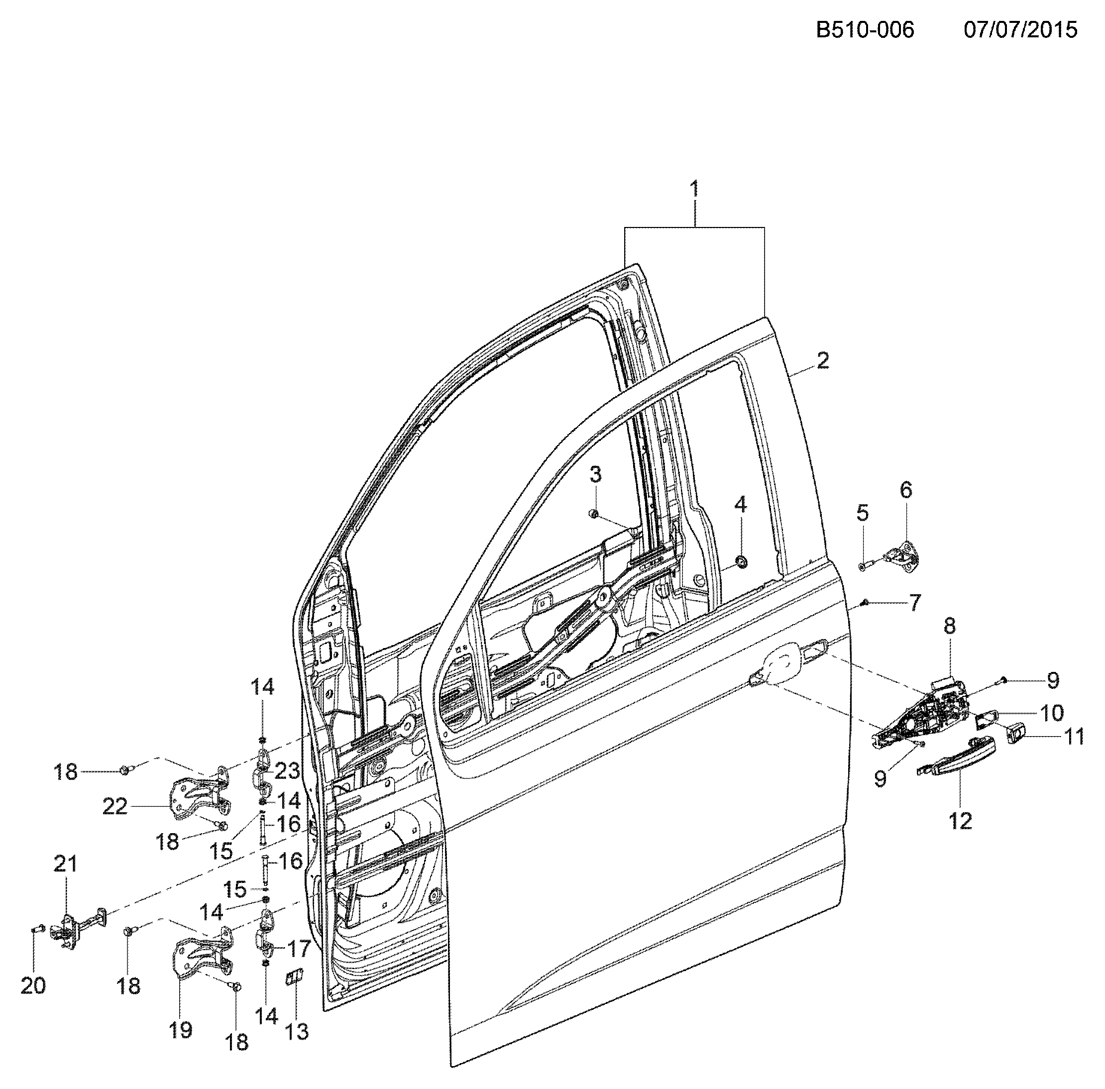 Liame limitador da porta dianteira - GM - 52137781