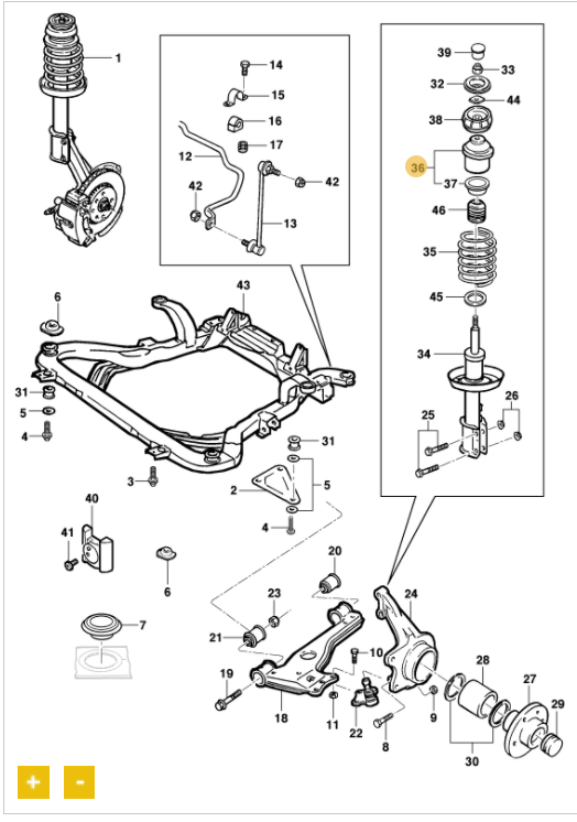 Assento superior da mola dianteira - GM - 90468618