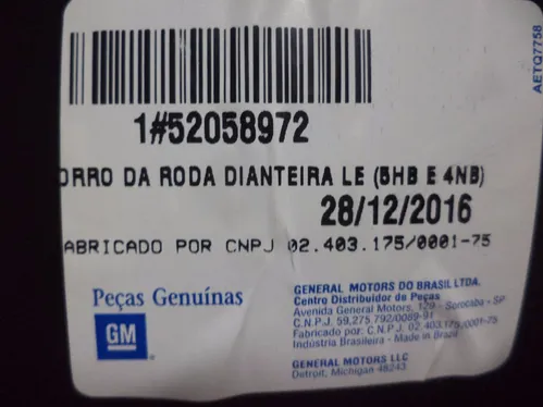 Parabarro dianteiro - GM - 52058972