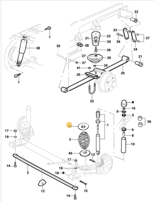 Isolador da mola traseira - GM - 94745411