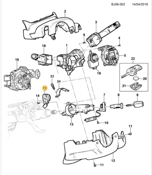 Interruptor de partida e ignição - GM - 52102799