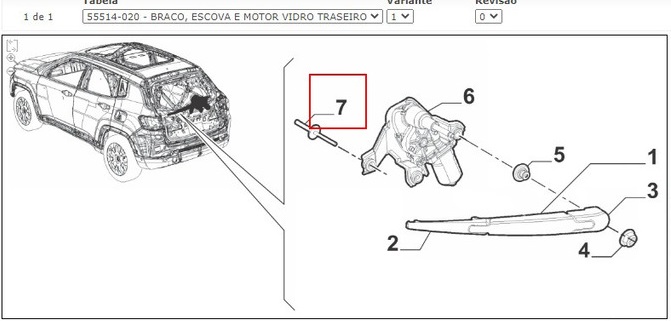 Rebite do motor do limpador traseiro - JEEP - 51983615