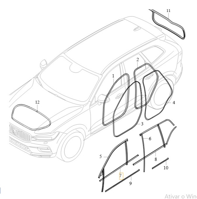 Moldura de acabamento da porta dianteira - VOLVO - 31425999