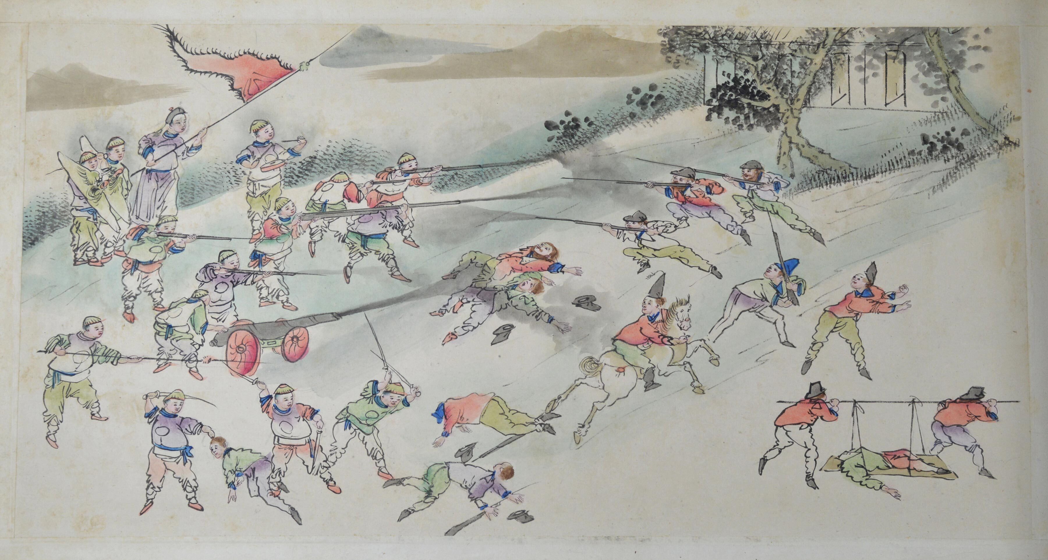 Artists in China. Opium War album, about 1860.