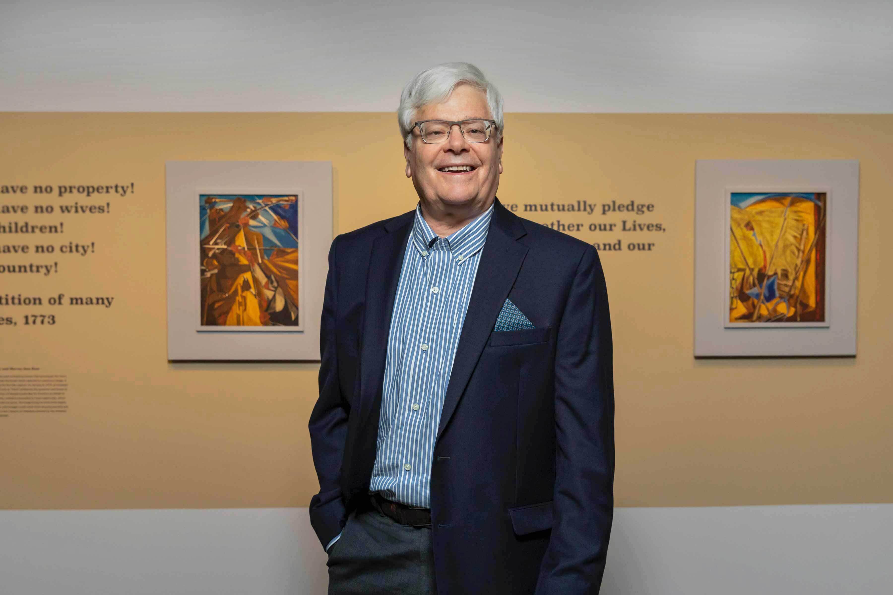 Harvey Ross in the Jacob Lawrence exhibition.