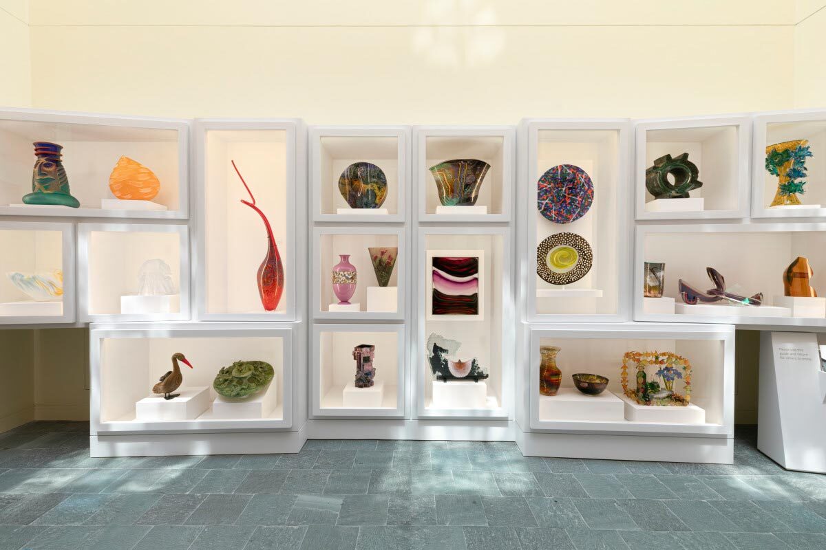 PEM’s Studio Glass gallery, 2024. Peabody Essex Museum. Photo by Mel Taing.