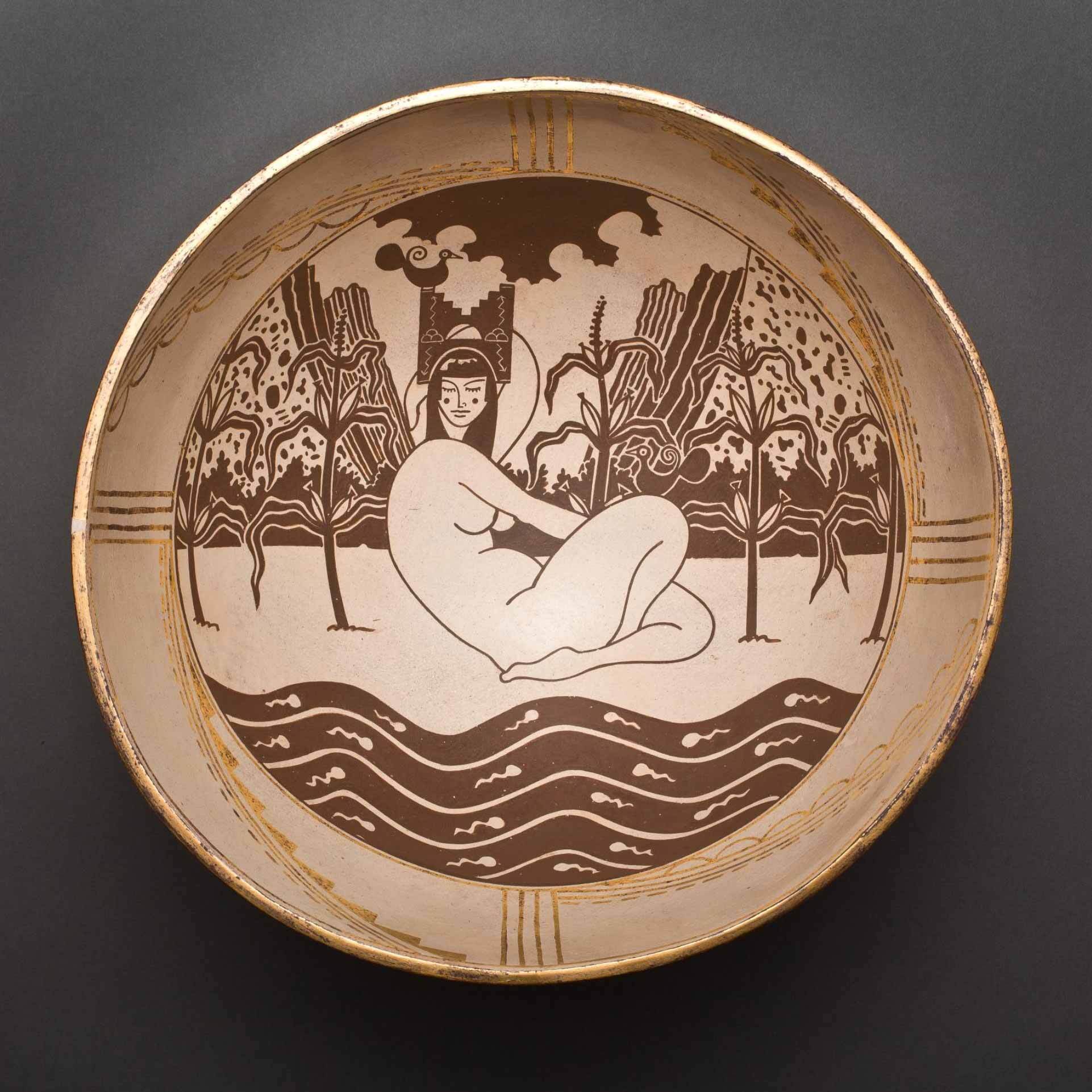 Diego Romero, Cochiti Pueblo, born 1964, Corn Maiden, late 1990s. Ceramic and paint. Gift of James and Margie Krebs, 2008. E303926. © Diego Romero. Image courtesy of the Peabody Essex Museum.