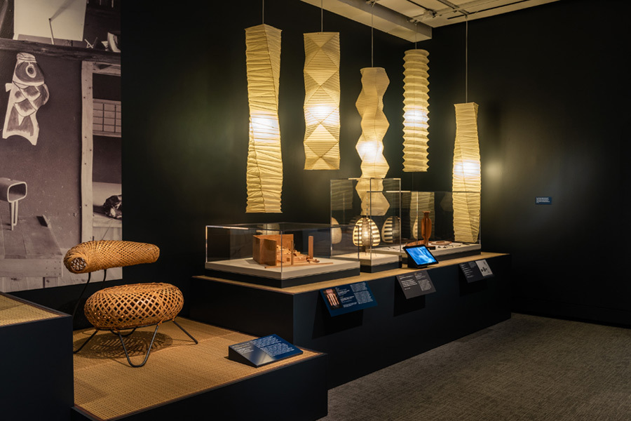 Akari Lights on display in the Isamu Noguchi exhibition