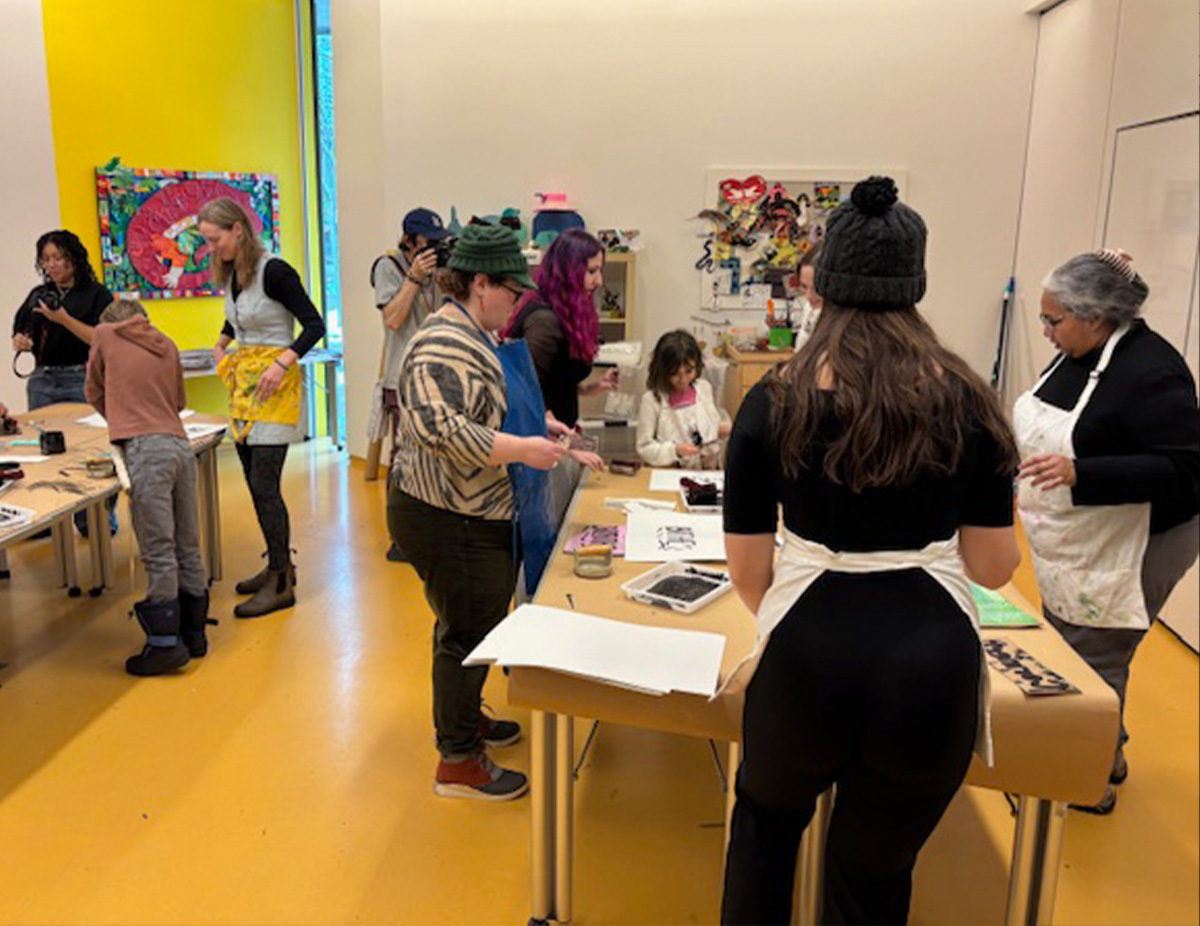 Art making activities in PEM’s Create Space.