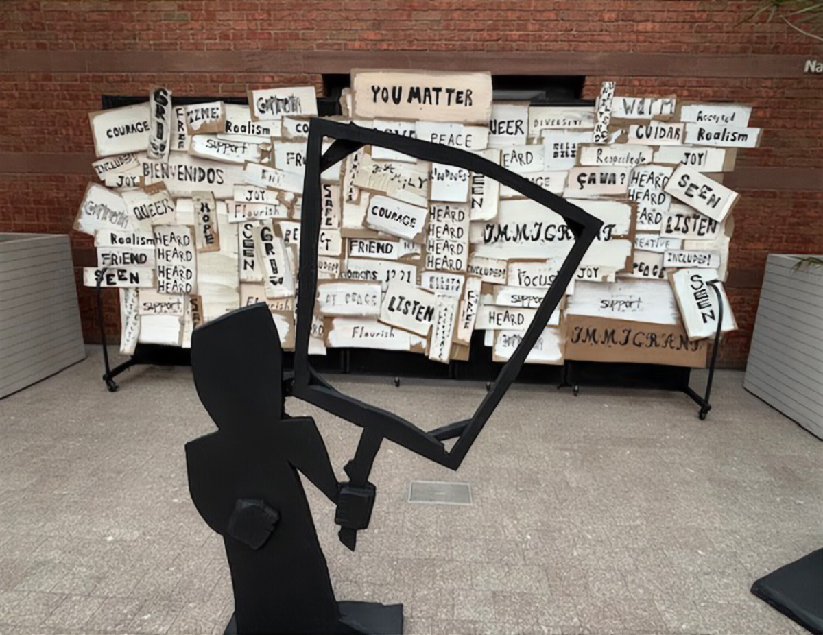 The Words of Belonging mural created by RAW artists.