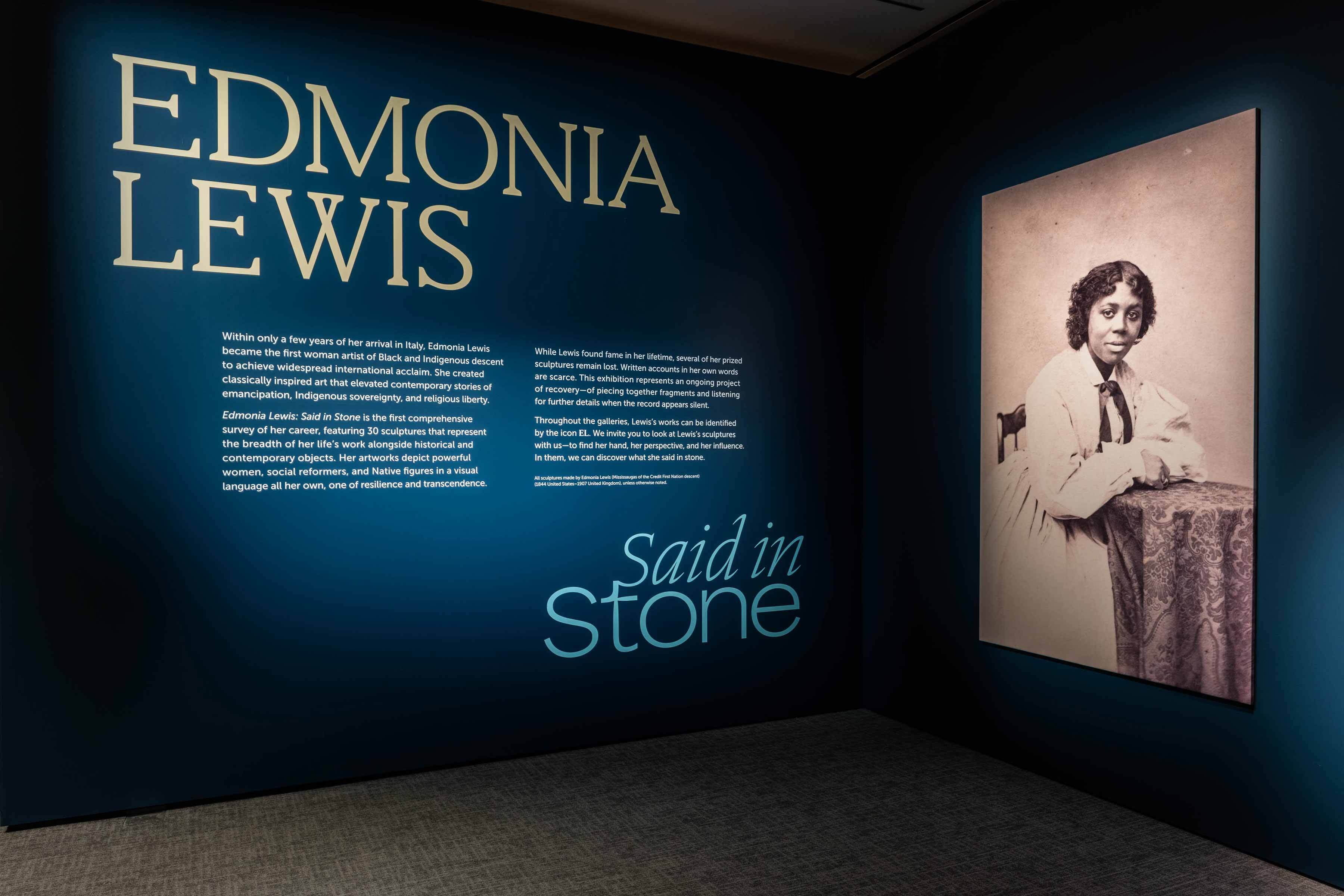 Entrance to Edmonia Lewis: Said in Stone at PEM