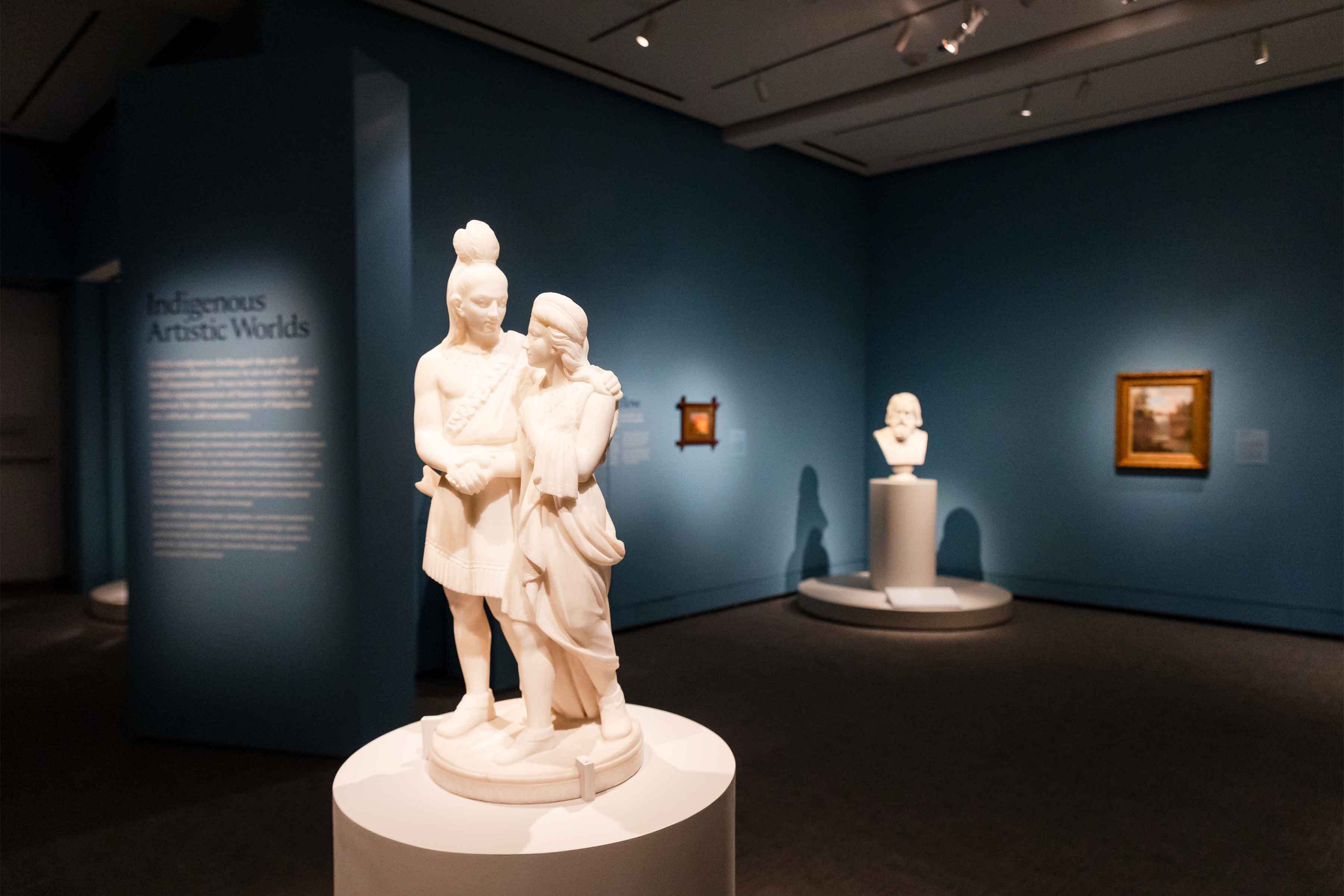 Edmonia Lewis’ Hiawatha’s Marriage in the gallery at PEM. Photo by Kim Indresano.