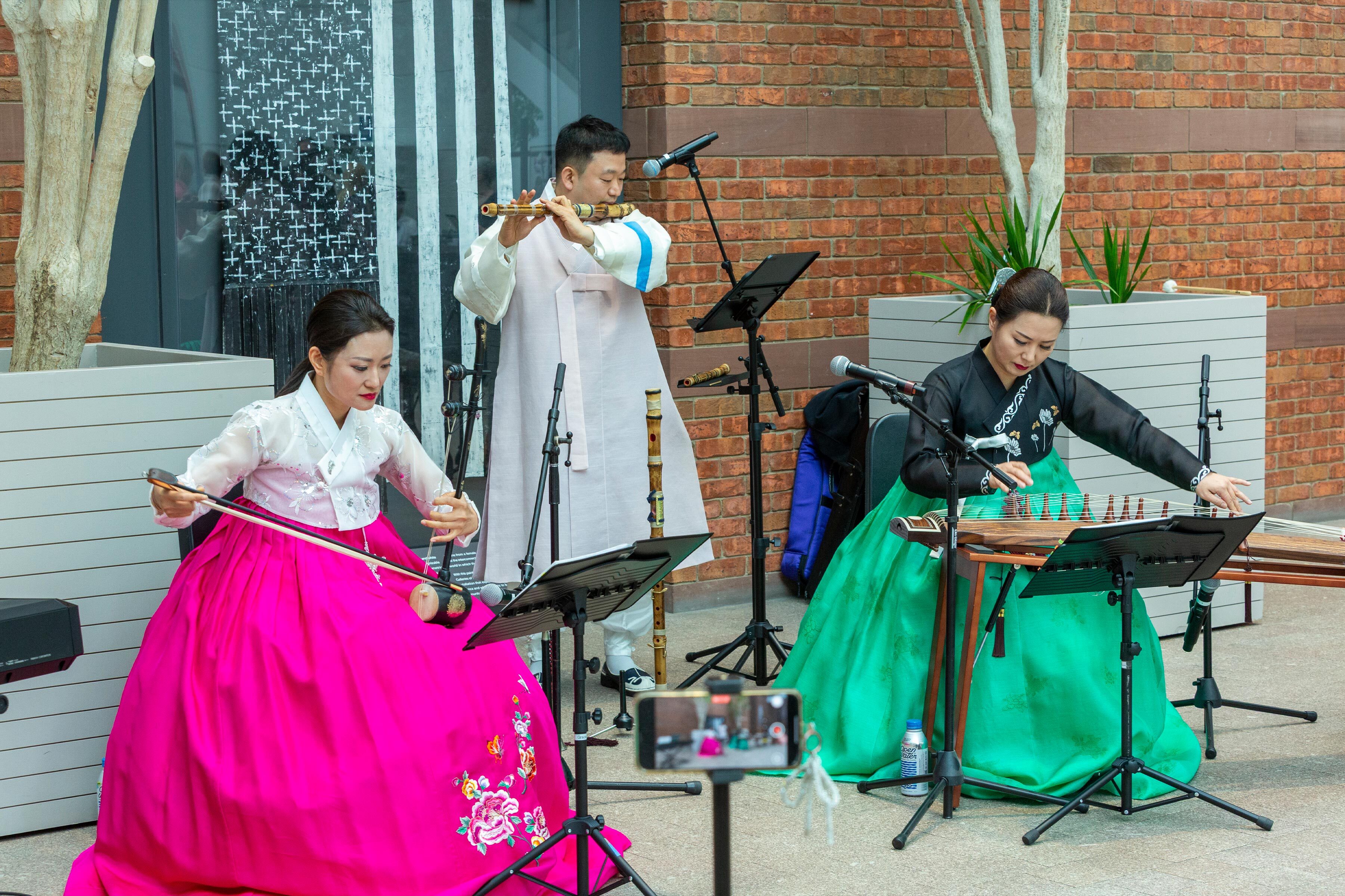 G-Hwaja performs during the Korean Gallery of Art and Culture opening celebrations