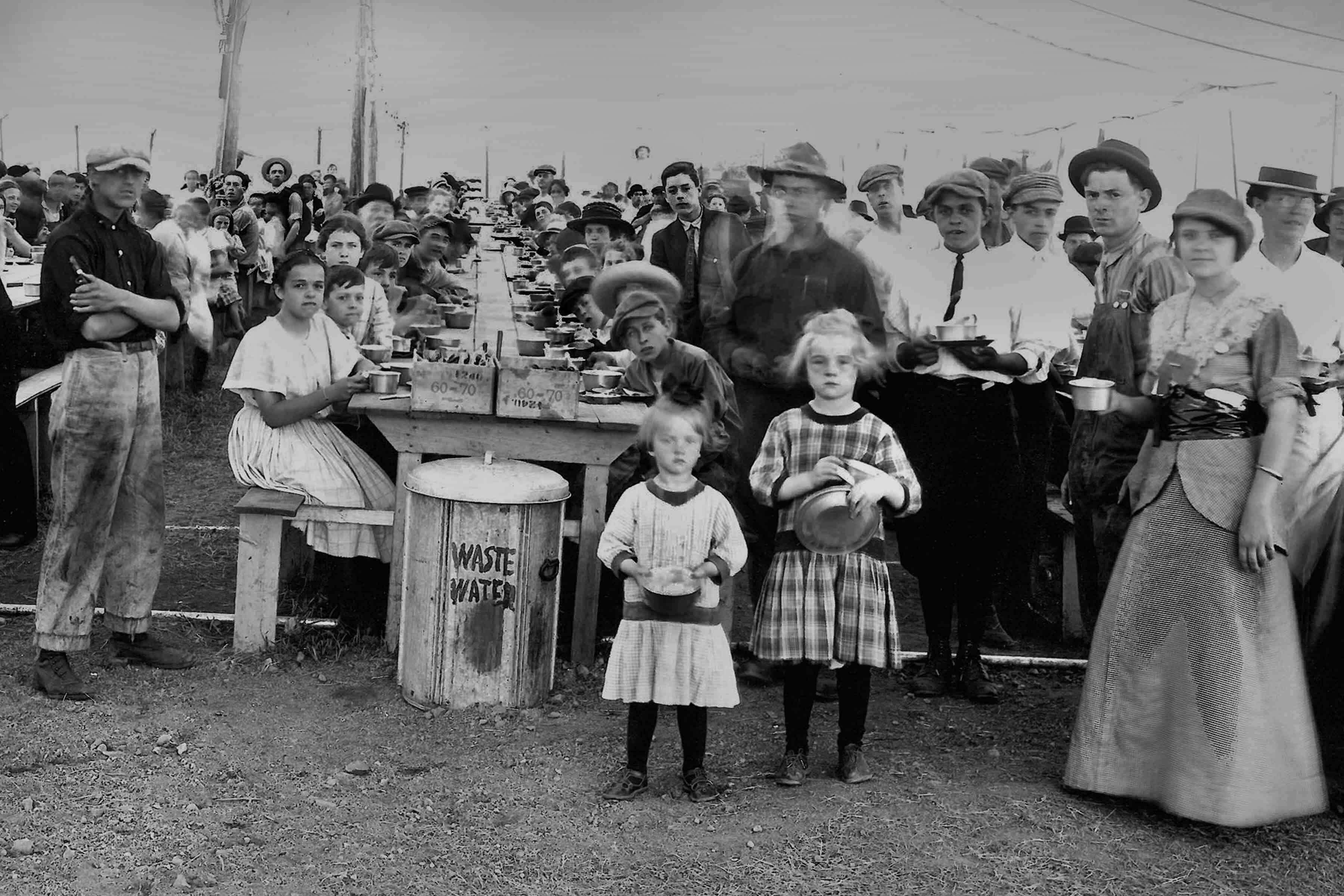 Malcolm E. Robb, Mess hall in Forest River Park encampment following the Great Salem Fire of 1914, 1914. Phillips Library, Salem Streets Collection, Negative #16789.
