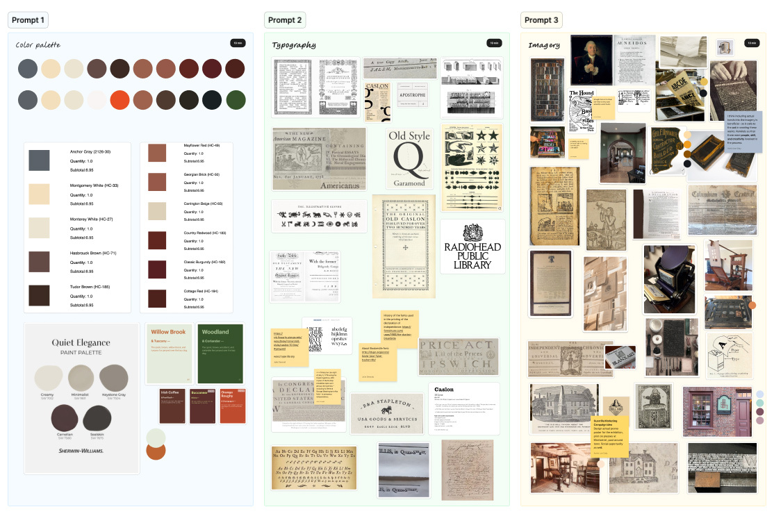 Working moodboard for Pressing Importance