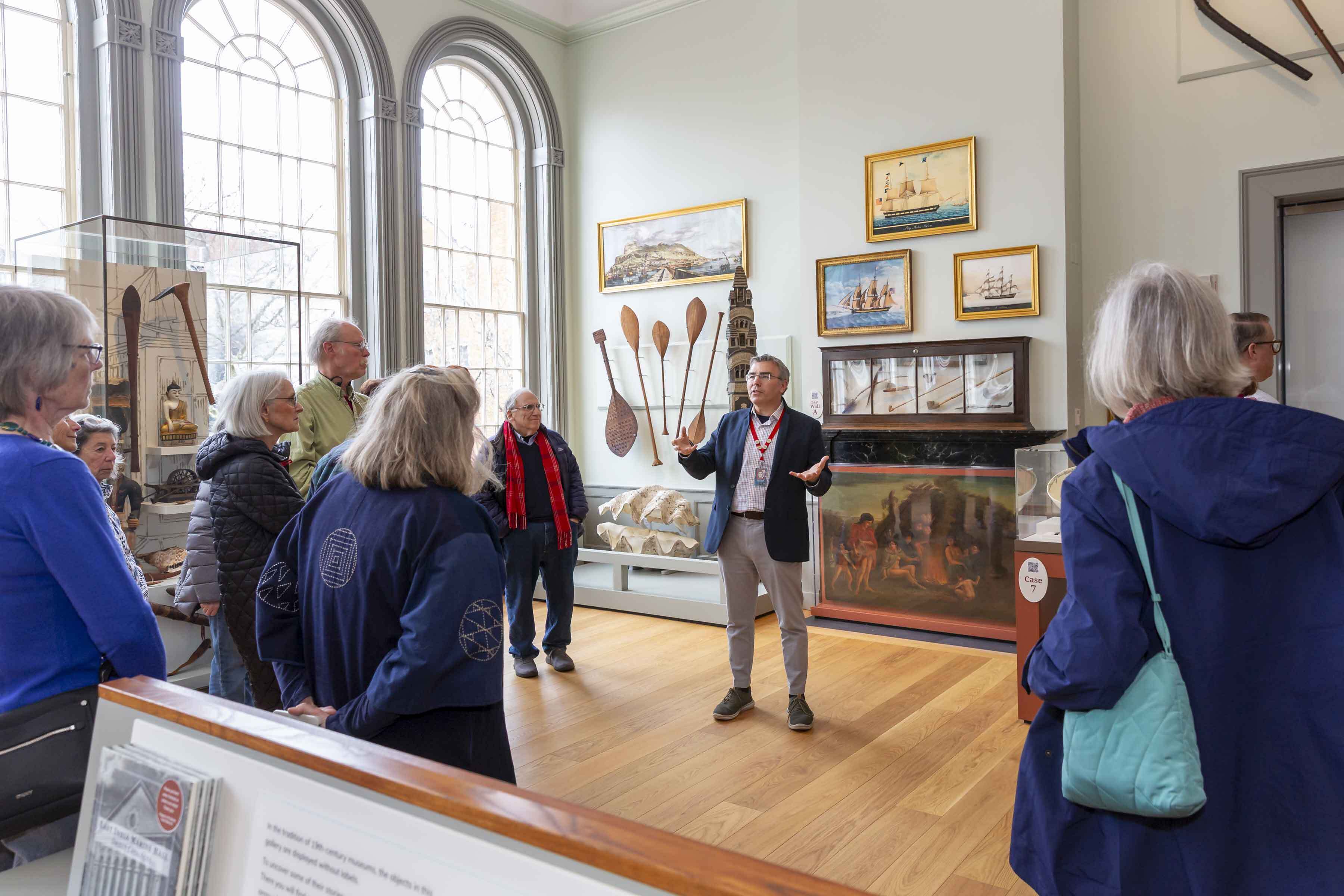 George giving a tour of the East India Marine Hall