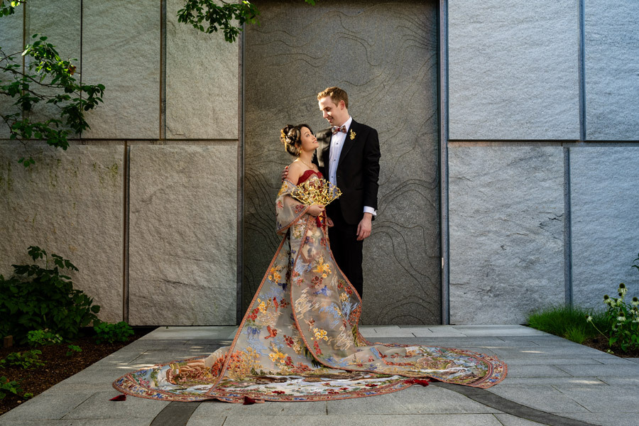 Patty and Austin Schiller in the PEM garden