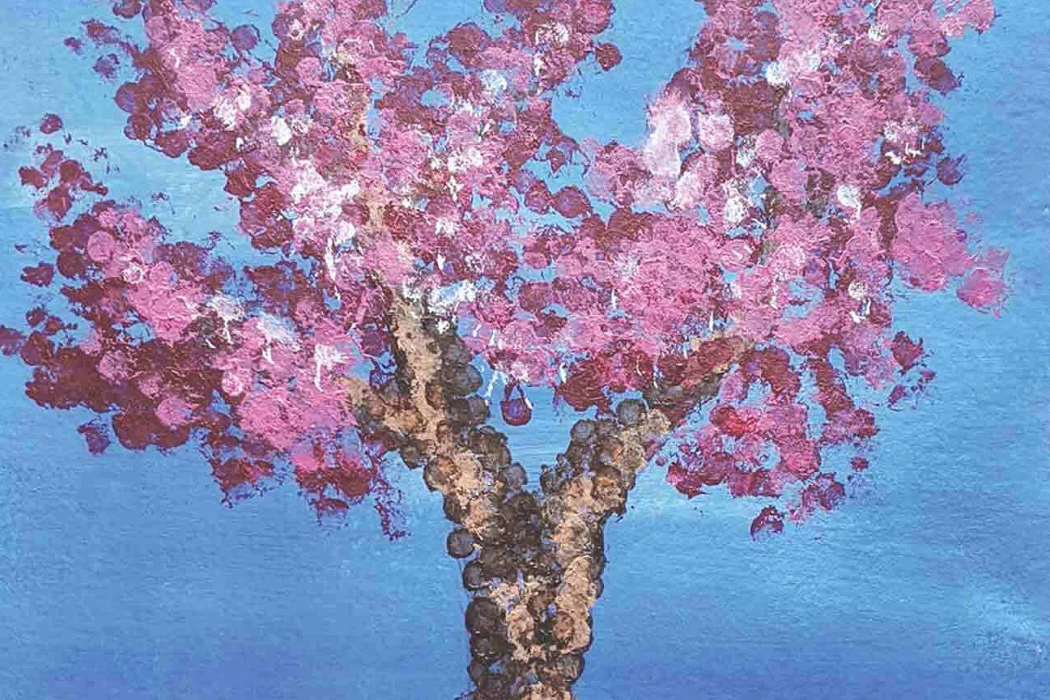 Cotton Swab Tree Painting