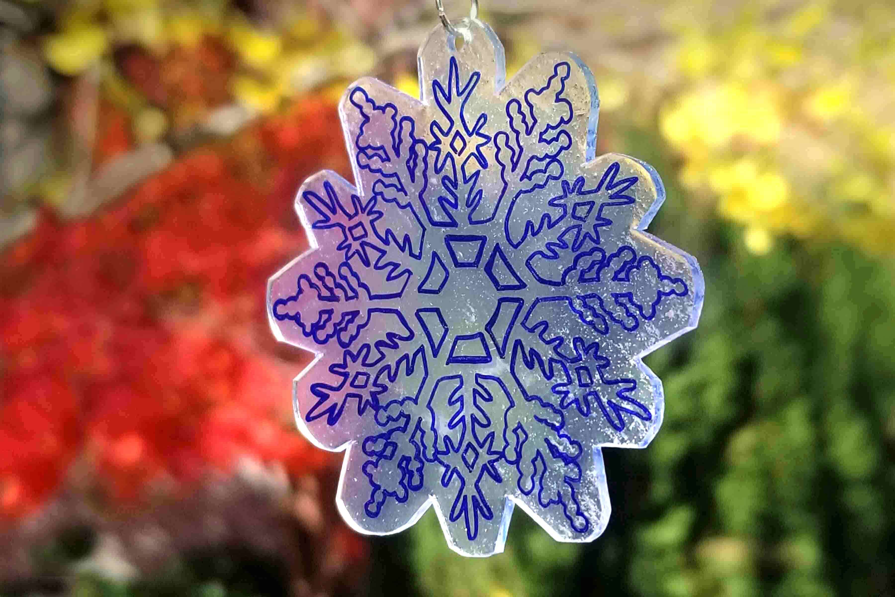 Shrink Plastic snowflake keychains/earrings