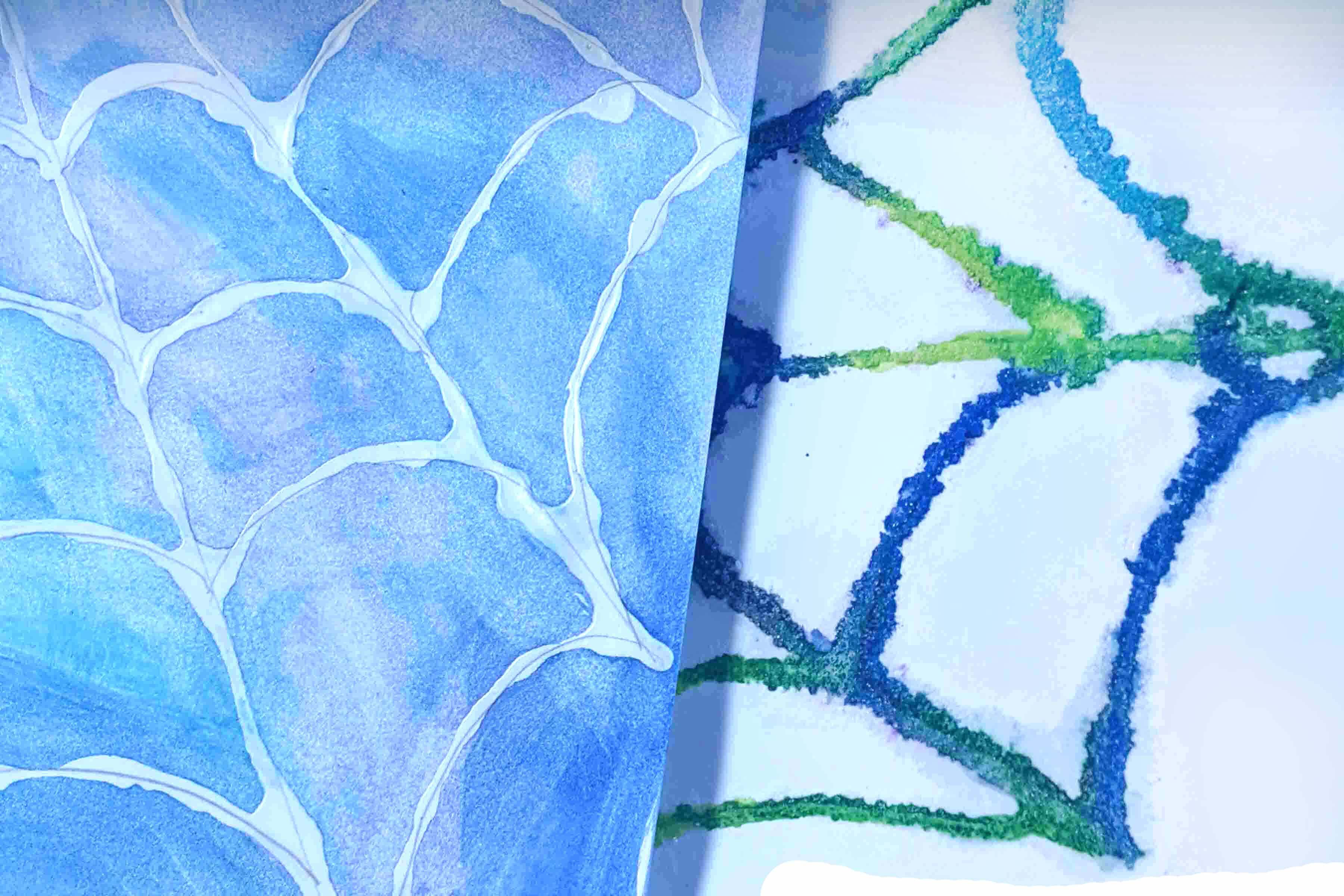 Watercolor spiderwebs