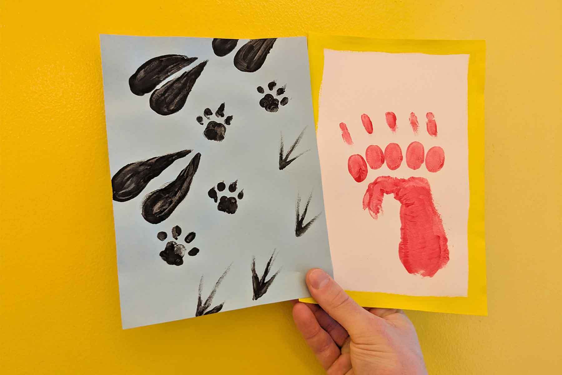 Drop-in Art: Thumbprint Animal Tracks