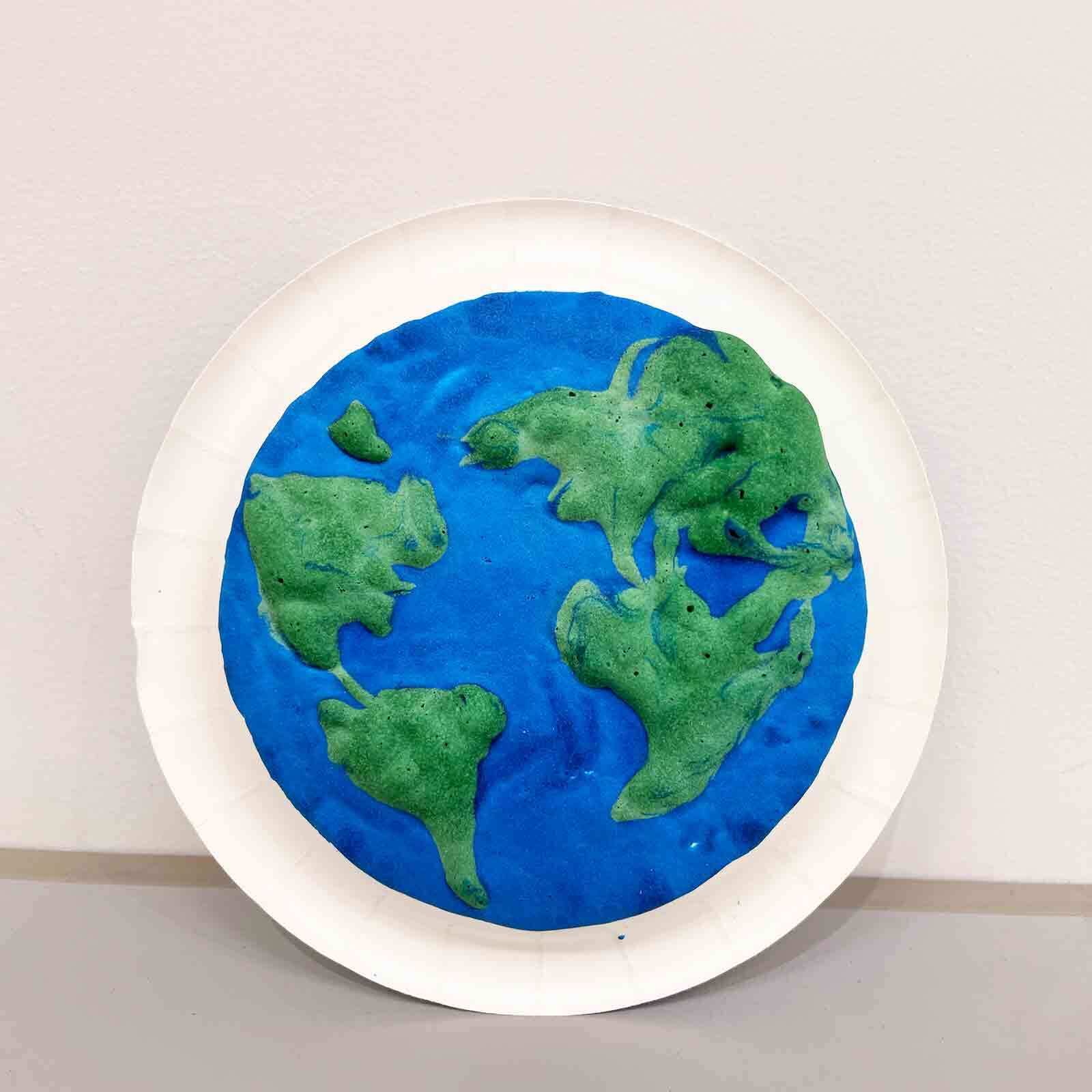 Planet Earth rendered in puffy paint