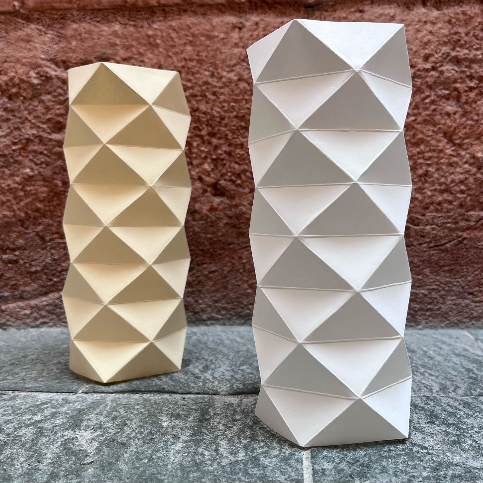 Paper light sculptures inspired by Isamu Noguchi