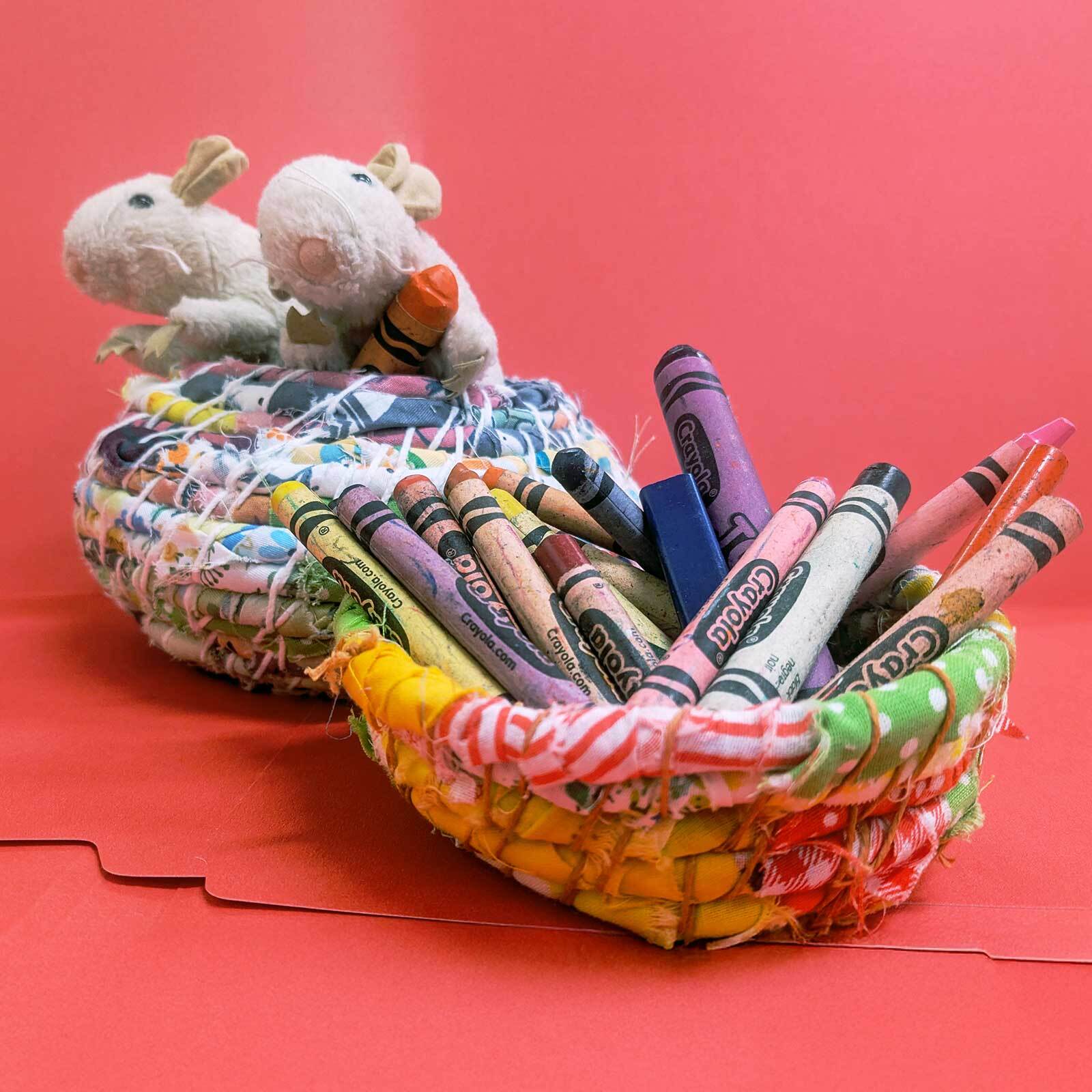 Fabric Scrap Rope Baskets