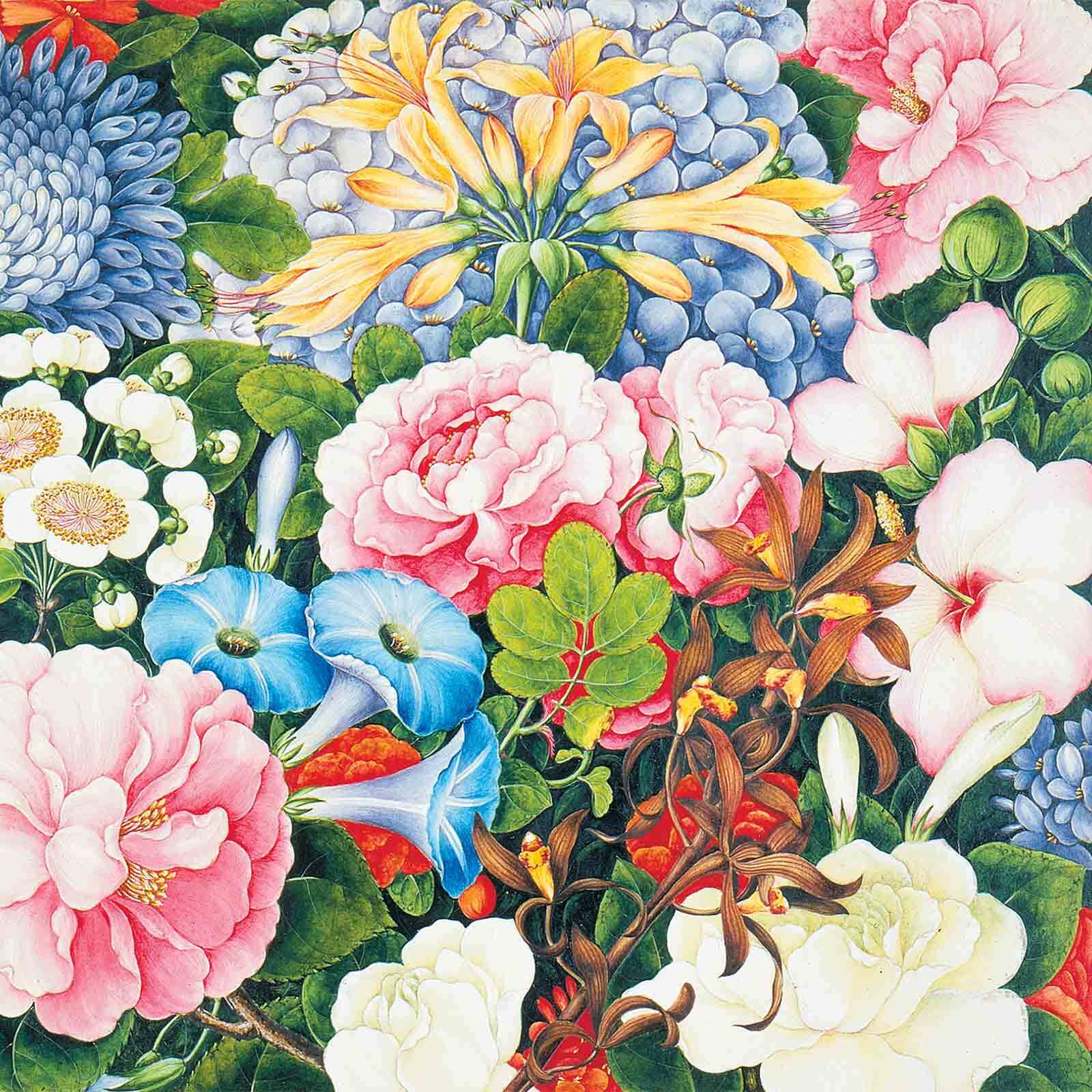 Studio of Tingqua (Guan Lianchang), Botanical Painting (detail), about 1850. Opaque watercolor on paper.