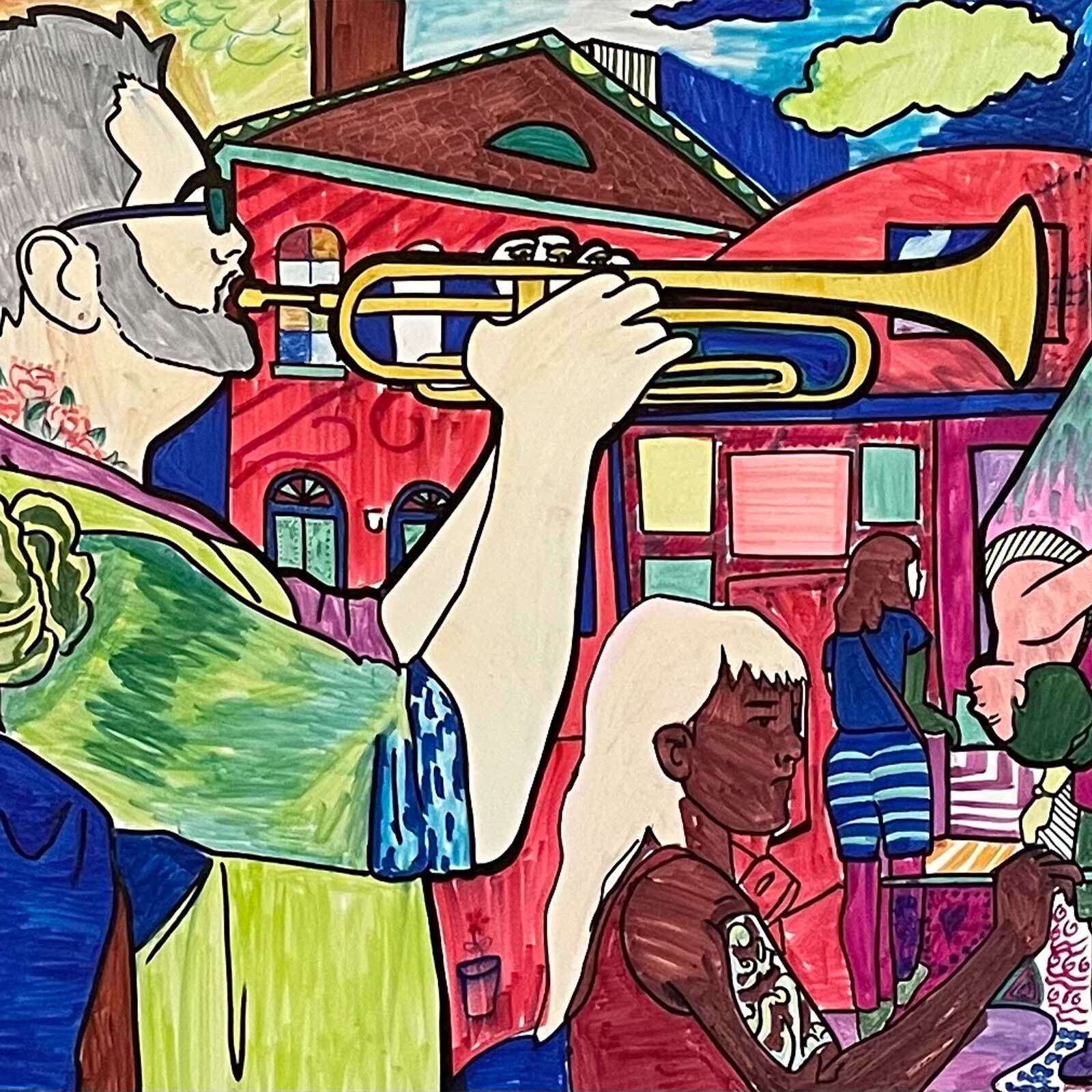 Colorful illustration of Salem artists