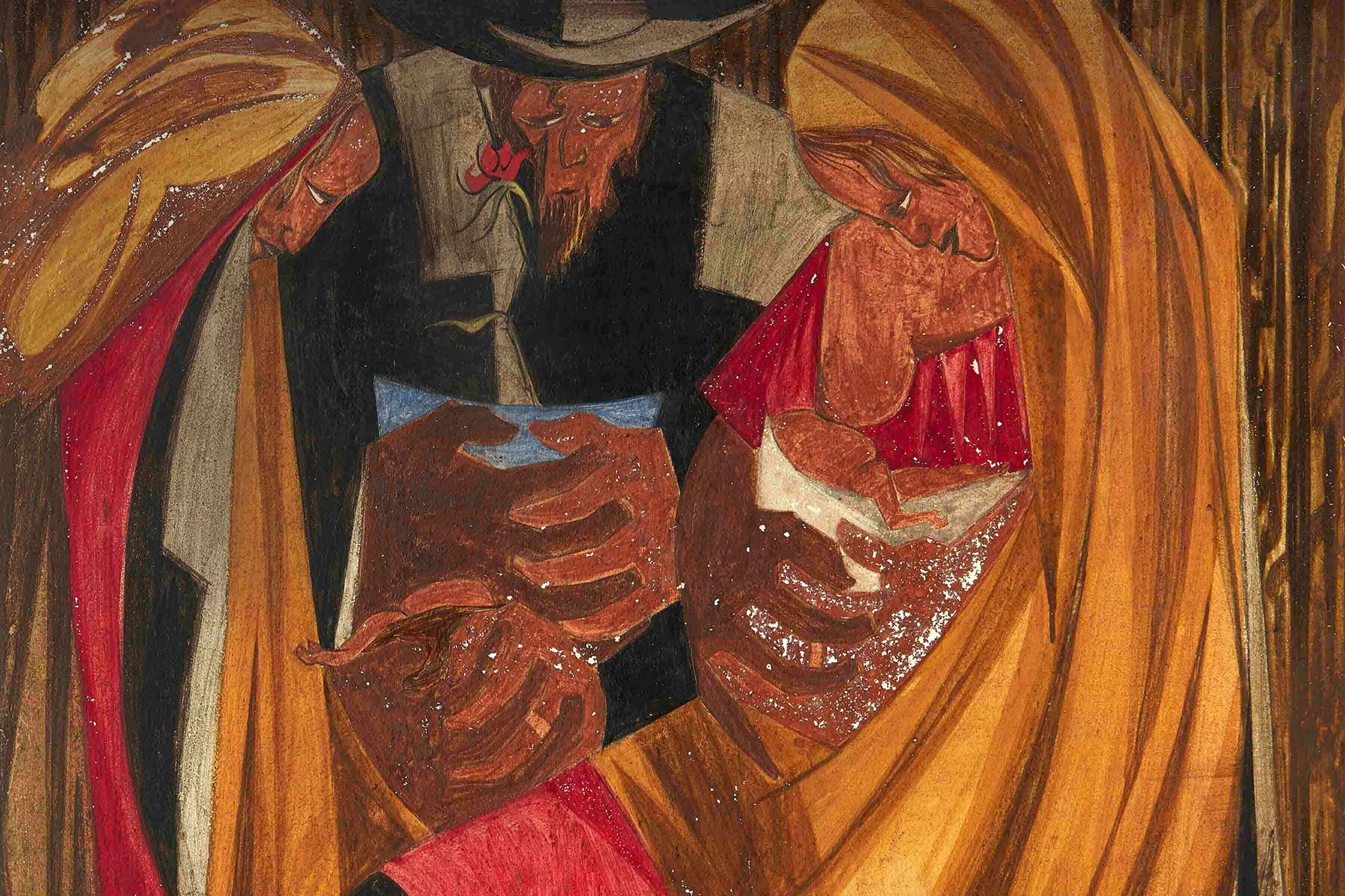 Panel 28, 1956, Inscription: The Emigrants—1821-1830 (106,308). Private Collection. © The Jacob and Gwendolyn Lawrence Foundation, Seattle/Artists Rights Society (ARS), New York. Courtesy of Lucia | Marquand