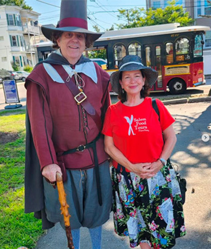 Karen Scalia with Roger Conant cosplayer in Salem MA